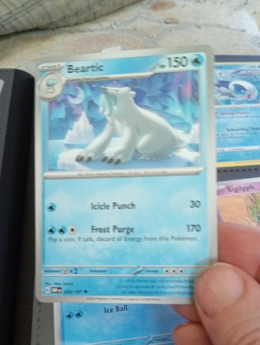 Pokemon Beartic Ice-Type Card - Blue, White